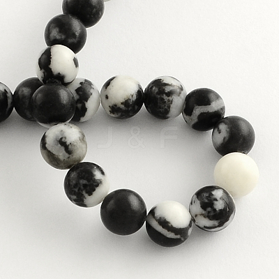 Round Natural Zebra Jasper Beads Strands G-R253-4mm-1