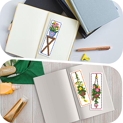 1 Bag Bookmarks Painting Needle Felting Kit for Beginners DIY-CP0013-36B-1