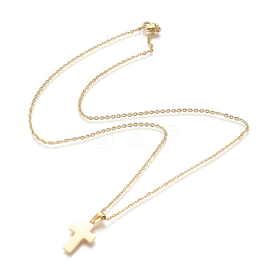 304 Stainless Steel Pendant Necklaces NJEW-F275-22G-1