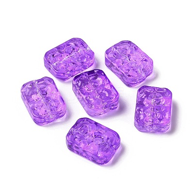 Transparent Spray Painted Glass Beads X-GLAA-I050-08F-1