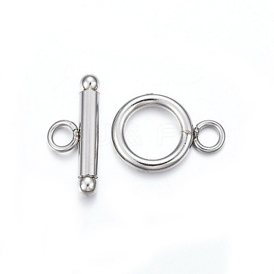 Tarnish Resistant 201 Stainless Steel Toggle Clasps STAS-F174-02P-A-1