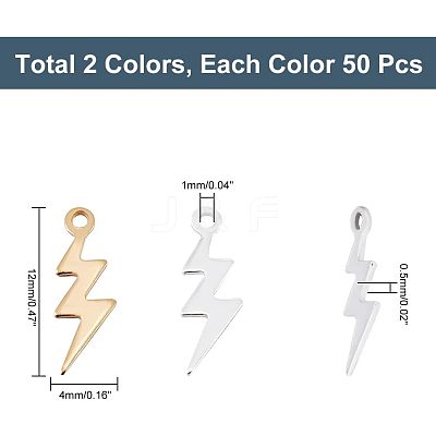 100Pcs 2 Colors Brass Charms KK-HY0001-27-1