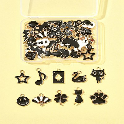 40Pcs 20 Styles Alloy Enamel Charms ENAM-FS0003-38B-1
