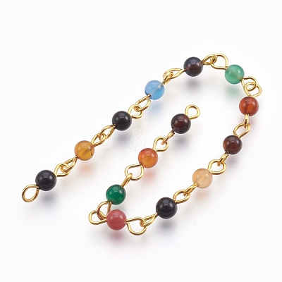 Handmade Natural Agate Beaded Chains AJEW-JB00448-02-1