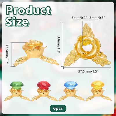 6Pcs Alloy Crystal Ball Holder AJEW-AR0005-40-1