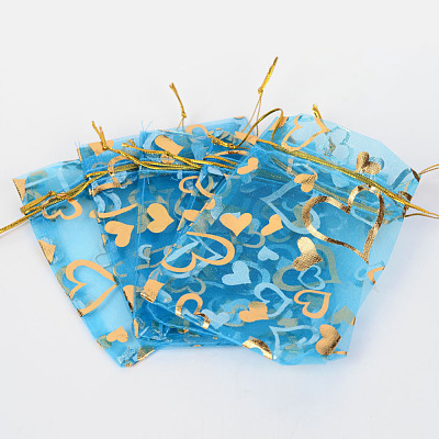 Heart Printed Organza Bags OP-R022-10x12-01-1