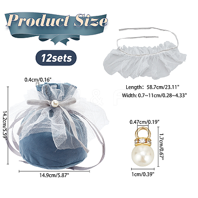 12Pcs Velvet Jewelry Drawstring Gift Bags TP-NB0001-30D-1