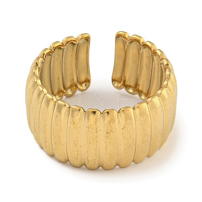 304 Stainless Steel Open Cuff Ring for Women X-RJEW-U014-05G-1