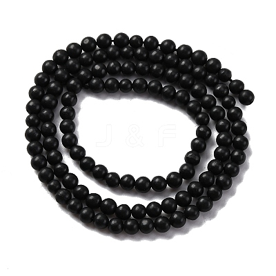 Natural Shungite Beads Strands G-M353-A04-3mm-1