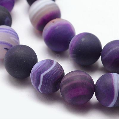 Natural Striped Agate/Banded Agate Bead Strands G-K166-12-8mm-02-1