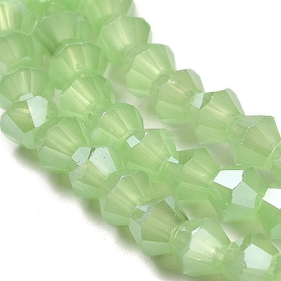 Imitation Jade Electroplate Glass Beads Strands EGLA-F029-J4mm-A01-1