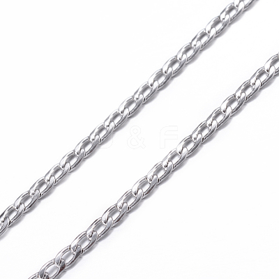 Non-Tarnish 304 Stainless Steel Curb Chain Necklaces NJEW-K099-04P-1