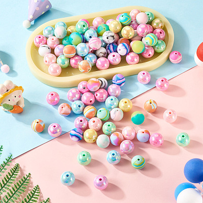 DIY Round Acrylic & Silicone Beads Jewelry Making Finding Kits DIY-TA0012-04-1