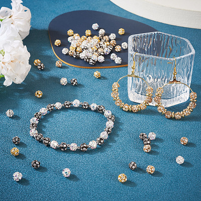 100Pcs 5 Colors Brass Rhinestone Beads KK-TA0002-11A-1