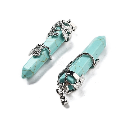 Synthetic Turquoise Big Pointed Pendants G-A172-16I-1