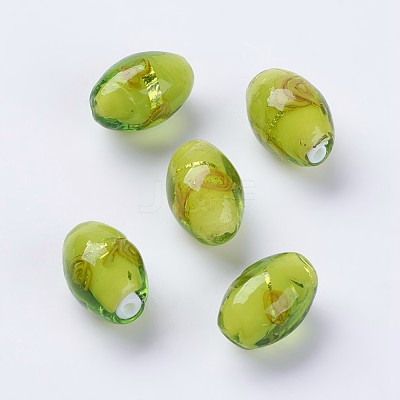 Handmade Silver Foil Lampwork Beads LAMP-J089-I-1