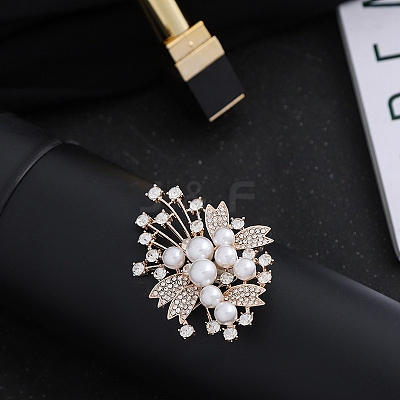 Imitation Pearl Alloy Brooch PW-WG21397-01-1