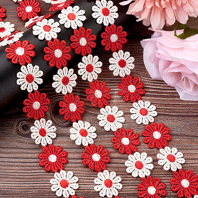 Colorful Polyester Lace Trim OCOR-TA0001-34A-1