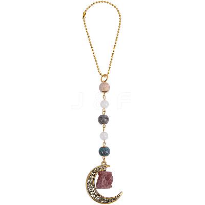 1Pc Hollow Moon Zinc Alloy Pendant Decoration HJEW-BM0001-59-1