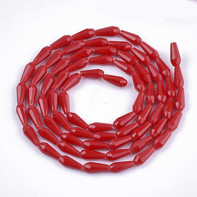 Opaque Solid Color Glass Beads Strands X-GLAA-T009-001A-1