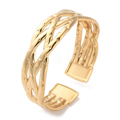 304 Stainless Steel Cuff Bangles for Women BJEW-K263-05G-05-1