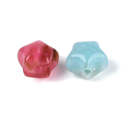 Two Tone Opaque Acrylic Beads OACR-Q205-02-1