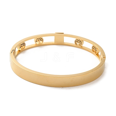 PVD Vacuum Plating 304 Stainless Steel Bangles for Women BJEW-F474-36G-1