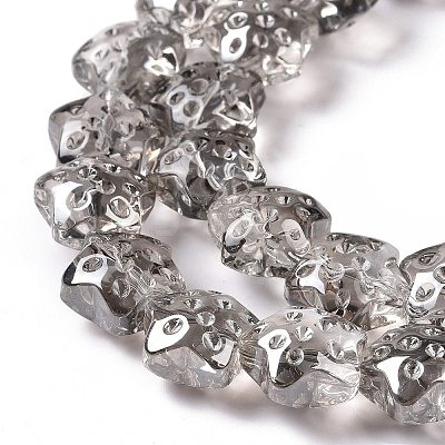 Transparent Electroplate Glass Beads Strands GLAA-C025-01A-1