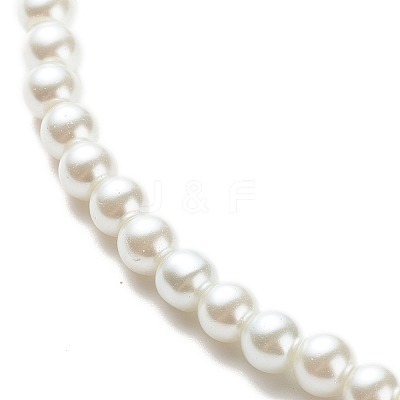 Glass Pearl Round Beaded Necklace for Women X-NJEW-JN03903-1