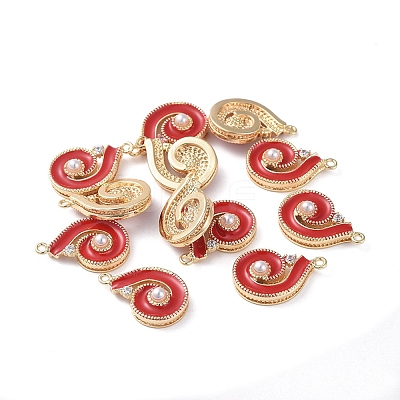 Brass Enamel Pendants KK-I661-01G-C-1