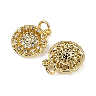 Brass Micro Pave Cubic Zirconia Pendants KK-I358-063G-D-1