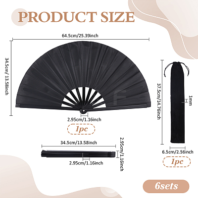 Oxford Cloth & Plastic Folding Fan AJEW-WH0696-500B-1