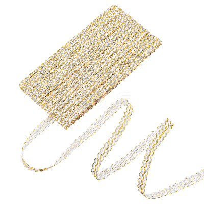 Metallic Polyester Braided Lace Trim Ribbons OCOR-WH0060-76A-1