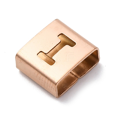 Ion Plating(IP) 304 Stainless Steel Square Slide Charms STAS-L132-03I-RG-1