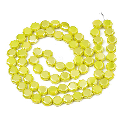 Electroplate Opaque Solid Color Glass Beads Strands EGLA-N002-27-B03-1