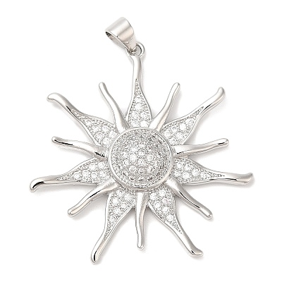 Brass Micro Pave Cubic Zirconia Pendants KK-Q775-06P-1