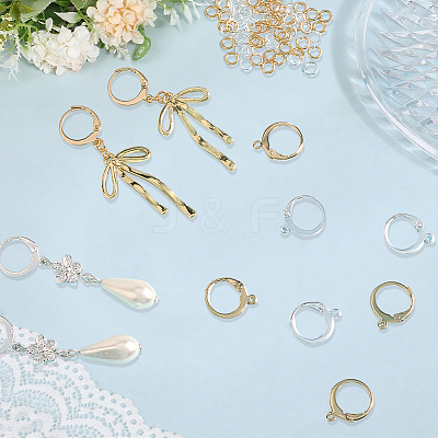 80Pcs 2 Colors 304 Stainless Steel Leverback Earring Findings STAS-SC0010-55-1