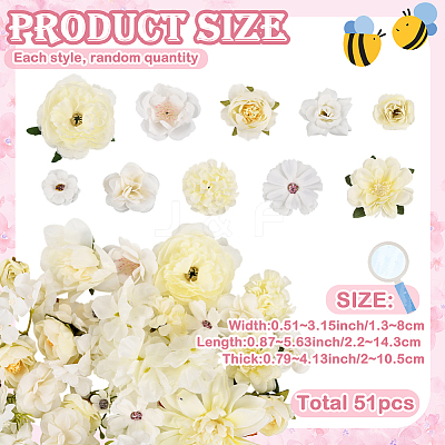 3 Bags 3 Styles Cloth Flower DIY-SP0005-72B-1