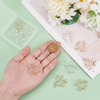 12Pcs 2 Colors Brass Pendants FIND-NB0005-27-1