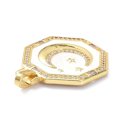 Brass Micro Pave Cubic Zirconia Pendants ZIRC-P085-38G-1