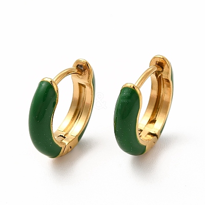 Enamel Hoop Earrings EJEW-G344-02G-04-1