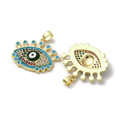 Brass Micro Pave Cubic Zirconia Pendants KK-F903-08G-02-1