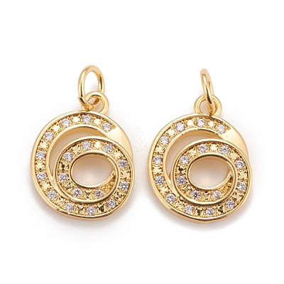 Rack Plating Eco-friendly Brass Micro Pave Clear Cubic Zirconia Charms KK-D072-01G-G-NR-1