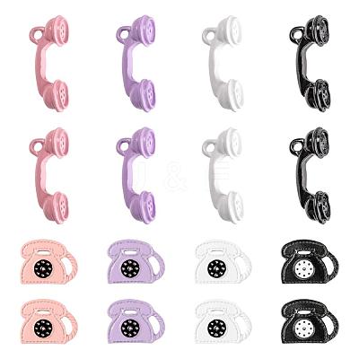 32Pcs 8 Style Spray Painted Alloy Pendants FIND-LS0001-53-1