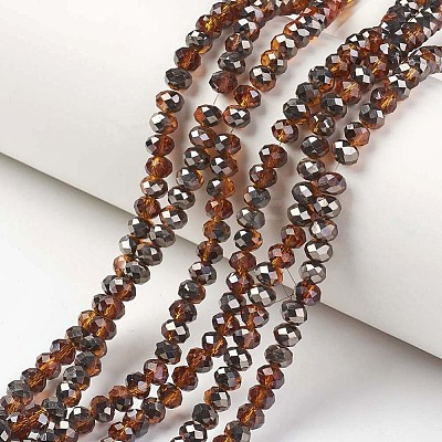 Electroplate Transparent Glass Beads Strands EGLA-A034-T4mm-P04-1