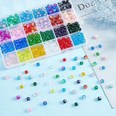 516Pcs 24 Style Crackle Glass Bead GLAA-PH0002-13-1