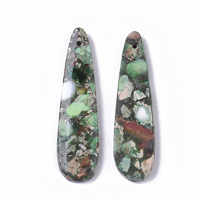 Synthetic Regalite/Imperial Jasper/Sea Sediment Jasper Pendants G-S366-006C-1