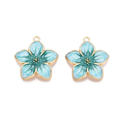 Rack Plating Alloy Enamel Pendants ENAM-N056-365KCG-05-1
