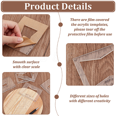 Transparent Acrylic Templates AJEW-WH0475-52B-1