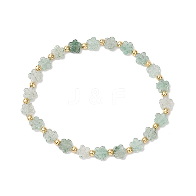 Natural Green Strawberry Quartz Beads Stretch Bracelets for Women BJEW-JB11768-07-1